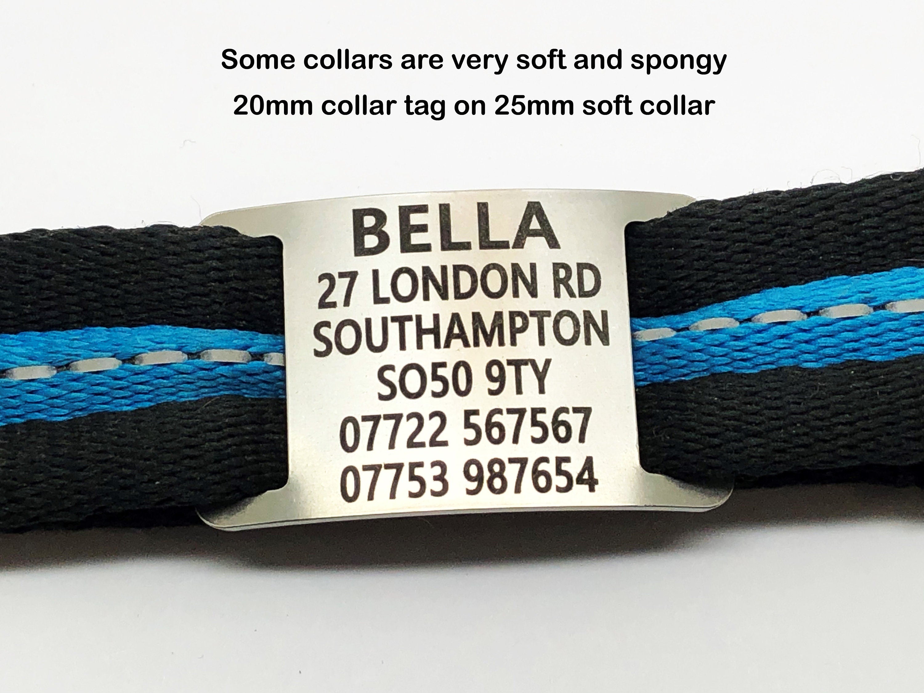 SOLID BRASS Agility and working dog slip on ID collar tag.