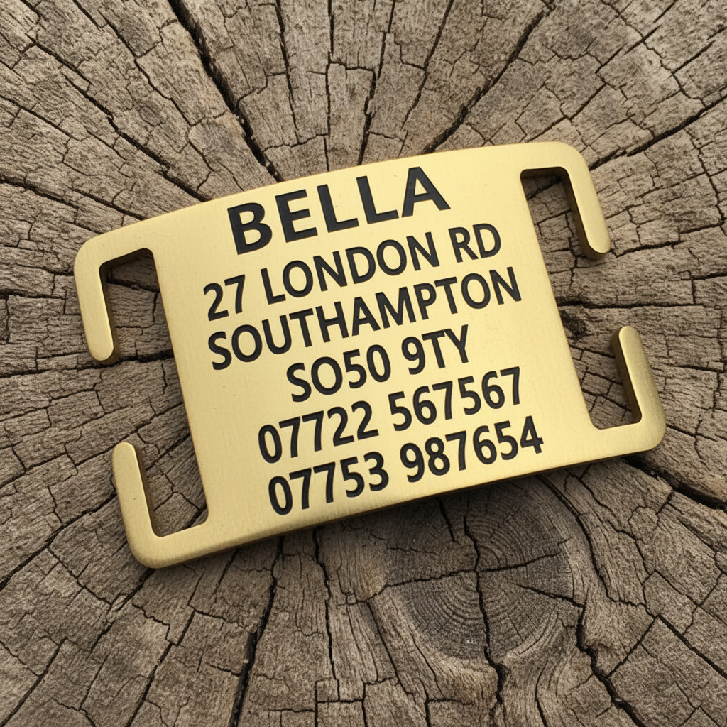 30mm Brass Split on Collar Tag