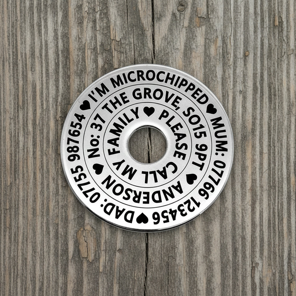 40mm stainless penny washer ID tag