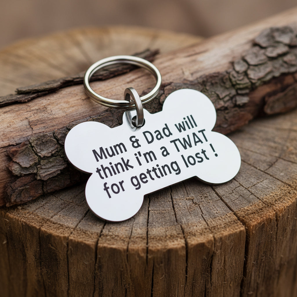 Bone shaped ID tag - Mum and dad will think I am a twat