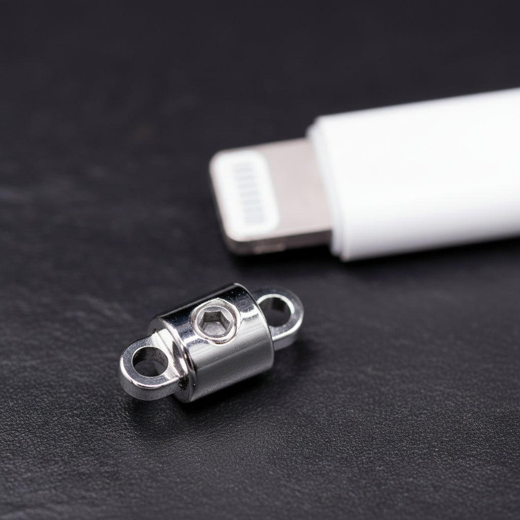 Stainless steel, Miniature Permanent Hex Locking Clasp. 24/7 Daily Wear, Day Collar.