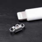 Stainless steel, Miniature Permanent Hex Locking Clasp. 24/7 Daily Wear, Day Collar.