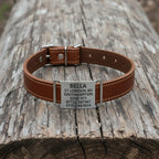 Agility and working dog stainless steel ID collar tag for LEATHER COLLARS.
